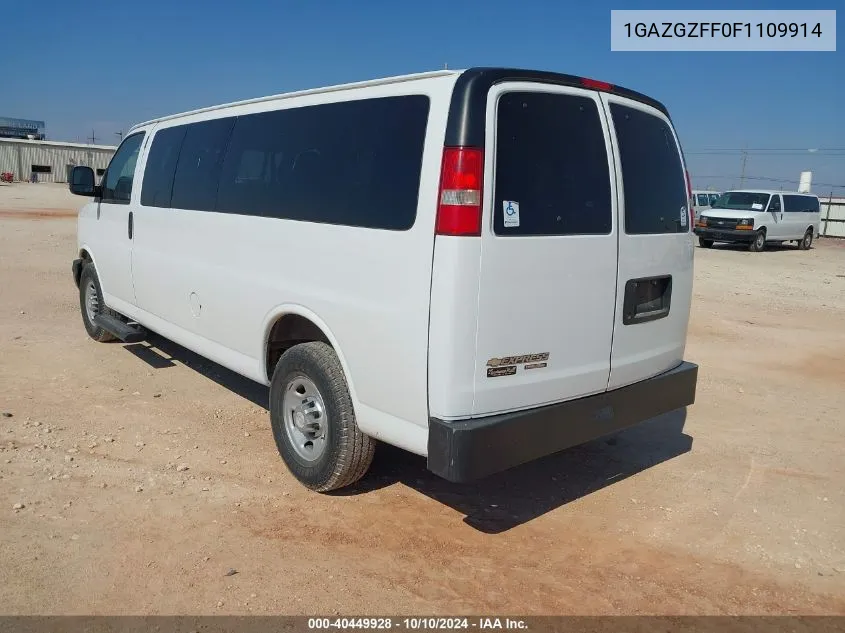 2015 Chevrolet Express 3500 Ls VIN: 1GAZGZFF0F1109914 Lot: 40449928