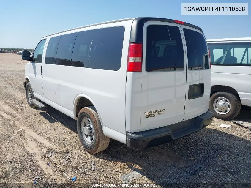 2015 Chevrolet Express 2500 Ls VIN: 1GAWGPFF4F1110538 Lot: 40449968