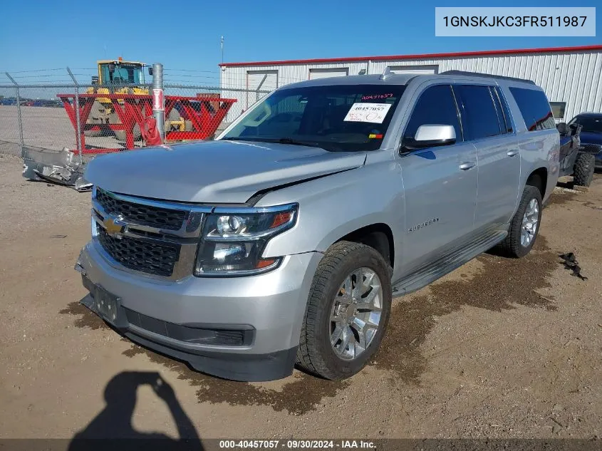 2015 Chevrolet Suburban 1500 Lt VIN: 1GNSKJKC3FR511987 Lot: 40457057