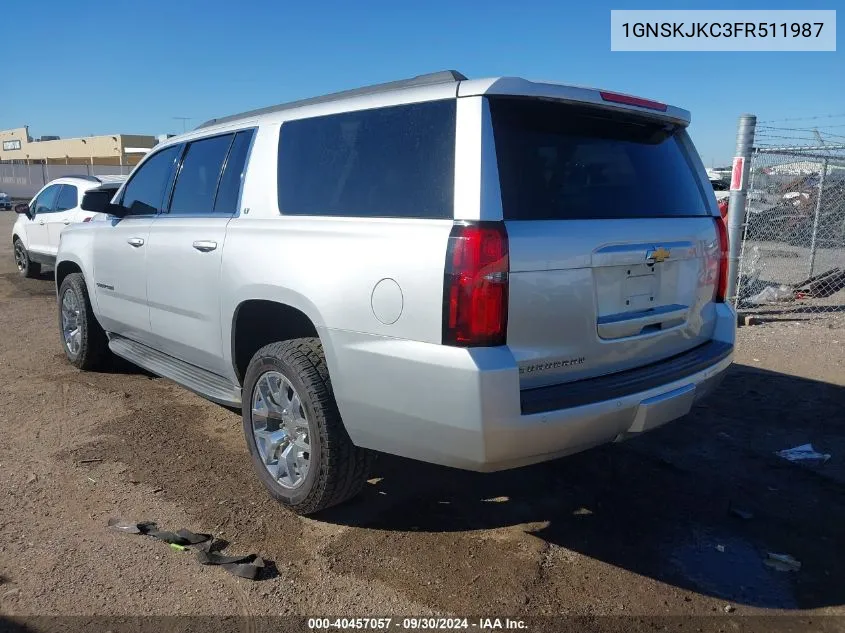 2015 Chevrolet Suburban 1500 Lt VIN: 1GNSKJKC3FR511987 Lot: 40457057