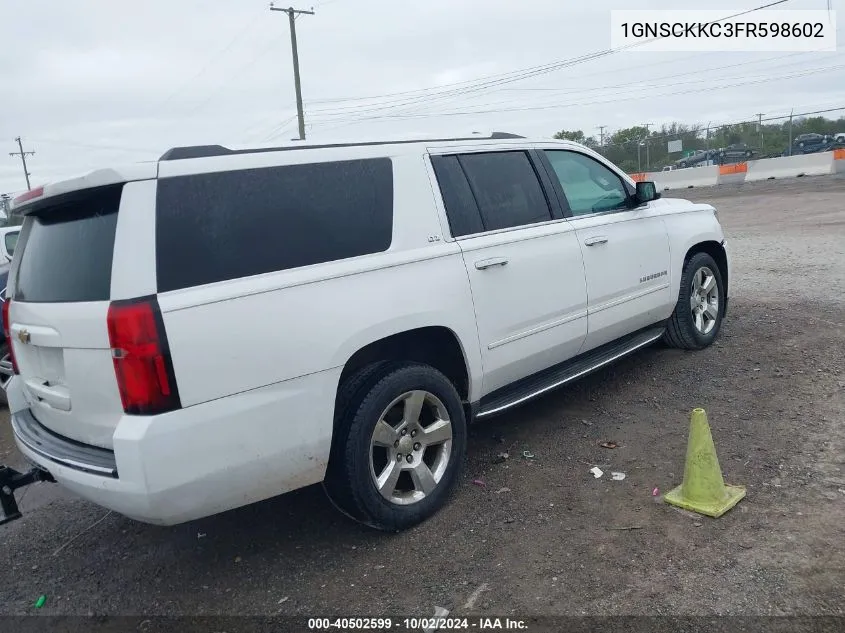 2015 Chevrolet Suburban 1500 Ltz VIN: 1GNSCKKC3FR598602 Lot: 40502599