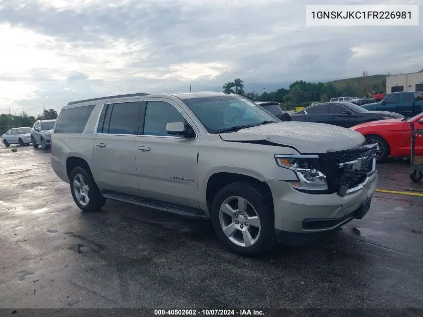 2015 Chevrolet Suburban 1500 Lt VIN: 1GNSKJKC1FR226981 Lot: 40502602