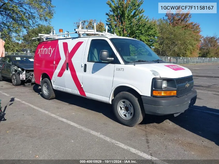 2015 Chevrolet Express 2500 Work Van VIN: 1GCWGFCF7F1158167 Lot: 40510929