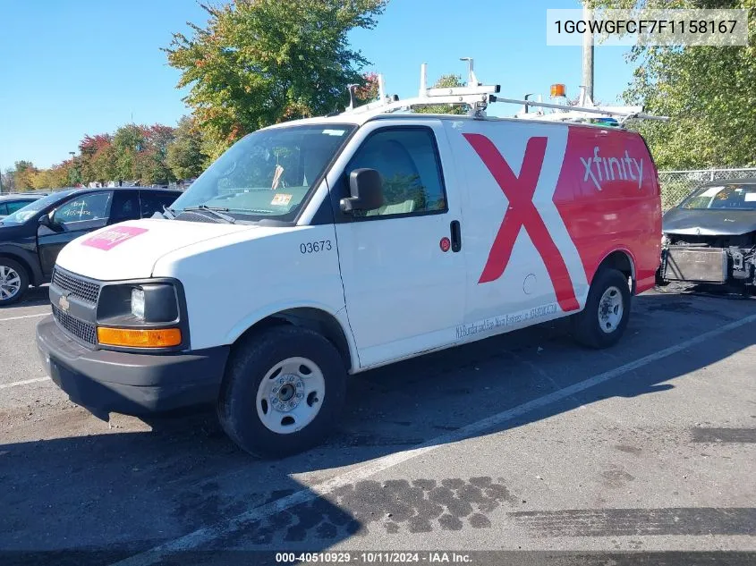 2015 Chevrolet Express 2500 Work Van VIN: 1GCWGFCF7F1158167 Lot: 40510929