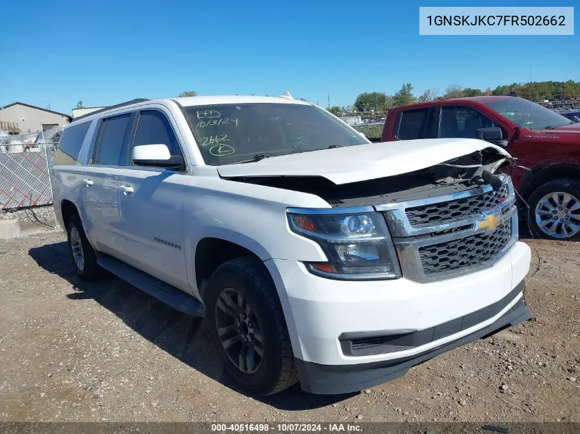 2015 Chevrolet Suburban 1500 Lt VIN: 1GNSKJKC7FR502662 Lot: 40516498