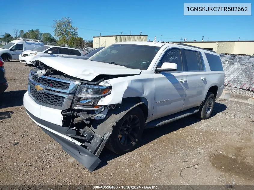 2015 Chevrolet Suburban 1500 Lt VIN: 1GNSKJKC7FR502662 Lot: 40516498