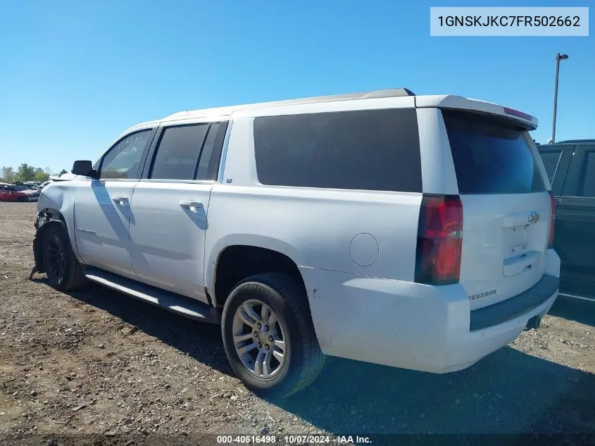 2015 Chevrolet Suburban 1500 Lt VIN: 1GNSKJKC7FR502662 Lot: 40516498