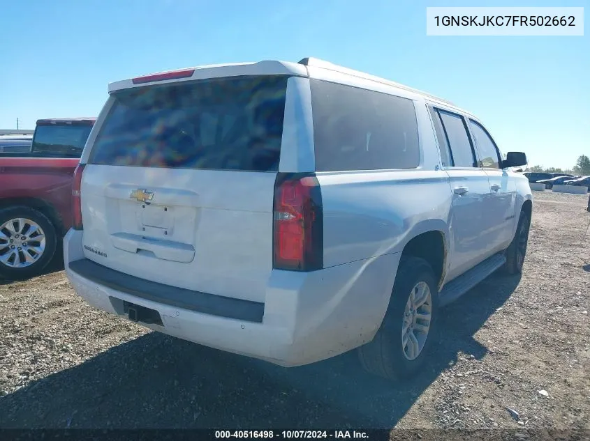 2015 Chevrolet Suburban 1500 Lt VIN: 1GNSKJKC7FR502662 Lot: 40516498