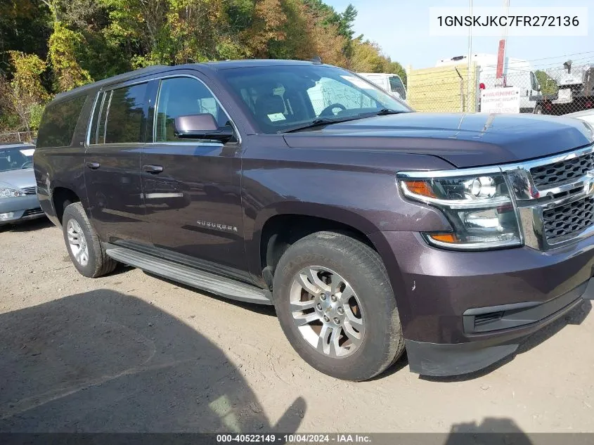 2015 Chevrolet Suburban 1500 Lt VIN: 1GNSKJKC7FR272136 Lot: 40522149