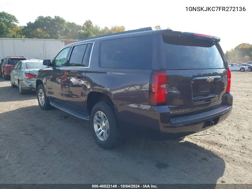 2015 Chevrolet Suburban 1500 Lt VIN: 1GNSKJKC7FR272136 Lot: 40522149