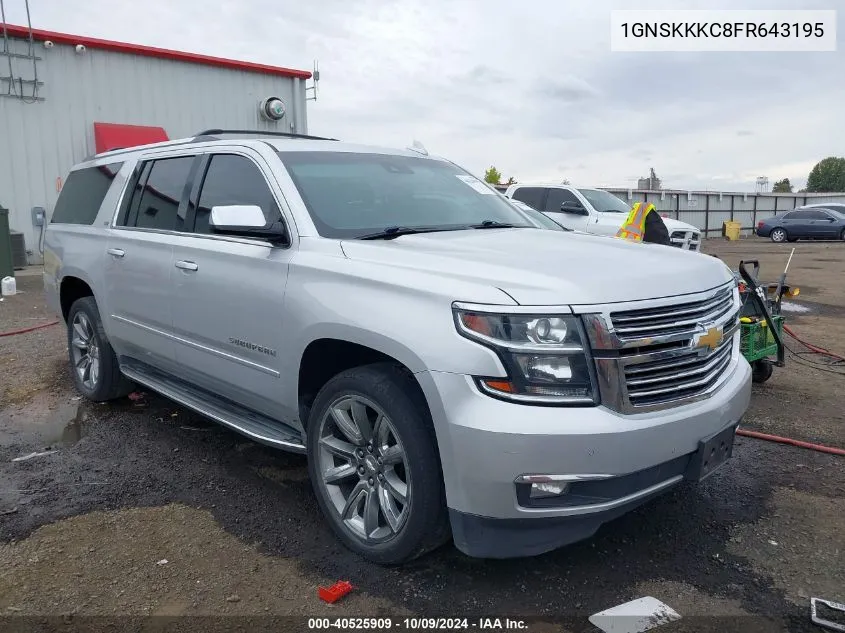 2015 Chevrolet Suburban 1500 Ltz VIN: 1GNSKKKC8FR643195 Lot: 40525909