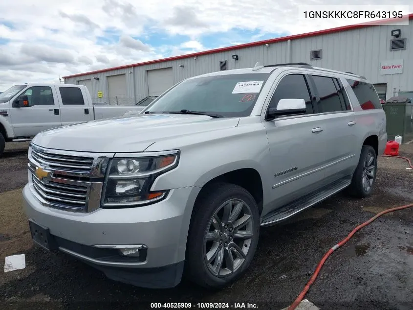 2015 Chevrolet Suburban 1500 Ltz VIN: 1GNSKKKC8FR643195 Lot: 40525909