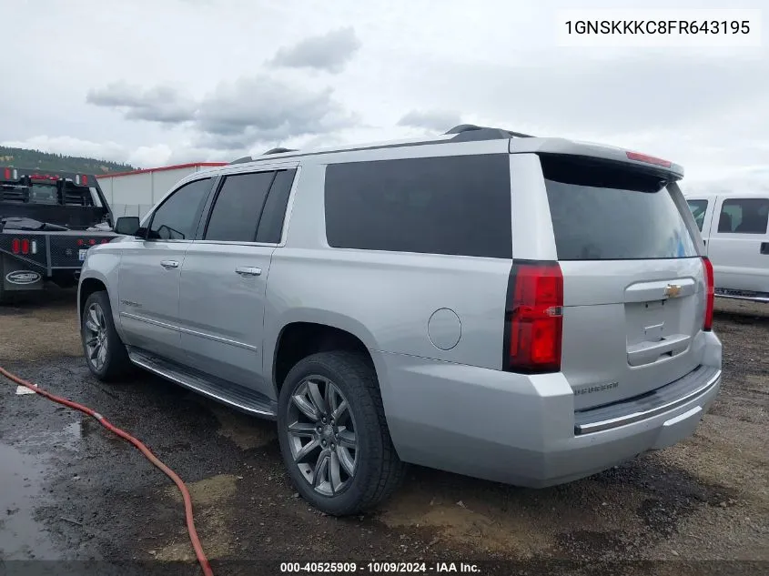 2015 Chevrolet Suburban 1500 Ltz VIN: 1GNSKKKC8FR643195 Lot: 40525909