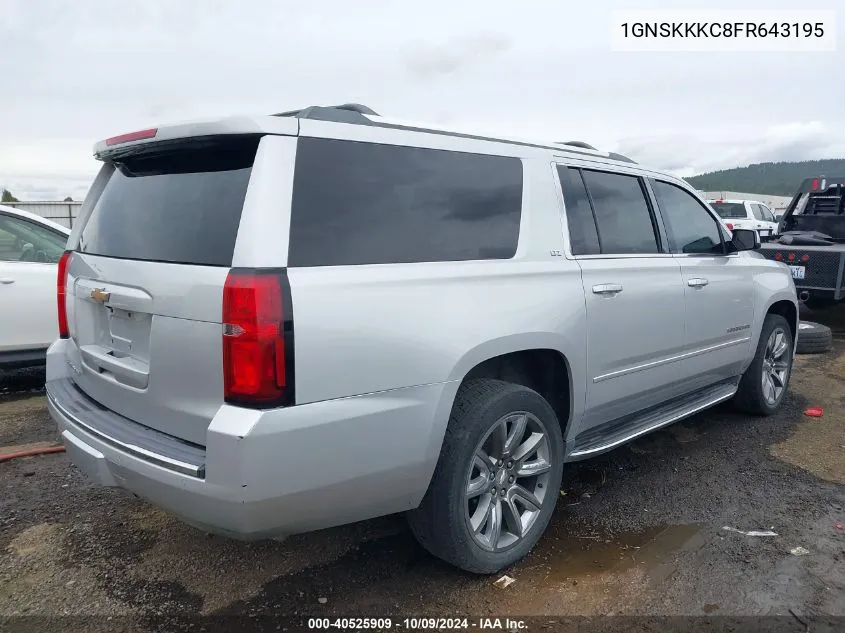 2015 Chevrolet Suburban 1500 Ltz VIN: 1GNSKKKC8FR643195 Lot: 40525909