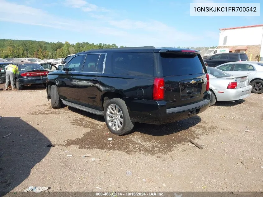 2015 Chevrolet Suburban 1500 Lt VIN: 1GNSKJKC1FR700542 Lot: 40602214