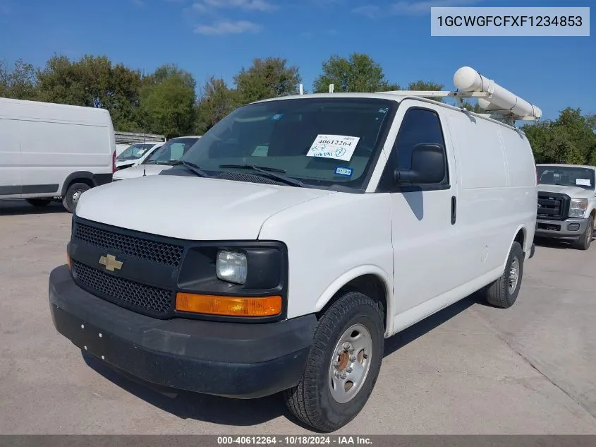 2015 Chevrolet Express 2500 Work Van VIN: 1GCWGFCFXF1234853 Lot: 40612264