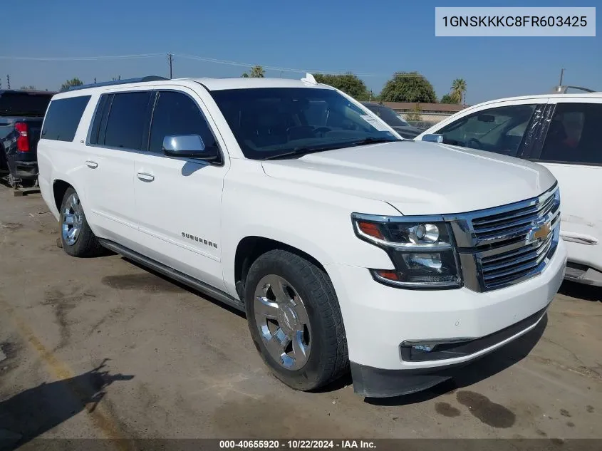 2015 Chevrolet Suburban 1500 Ltz VIN: 1GNSKKKC8FR603425 Lot: 40655920