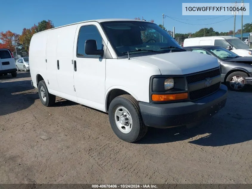 2015 Chevrolet Express 2500 Work Van VIN: 1GCWGFFFXF1100646 Lot: 40670406