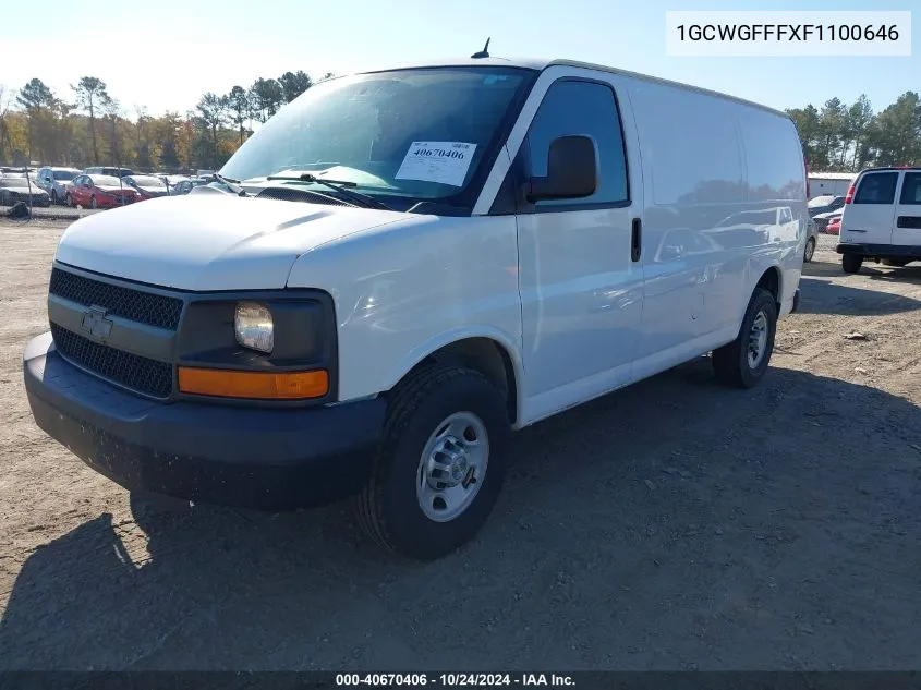 1GCWGFFFXF1100646 2015 Chevrolet Express 2500 Work Van