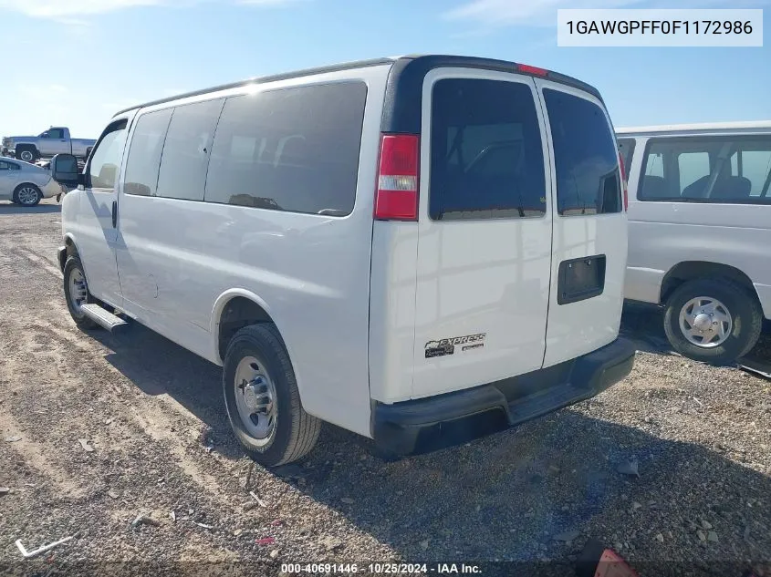 2015 Chevrolet Express 2500 Ls VIN: 1GAWGPFF0F1172986 Lot: 40691446