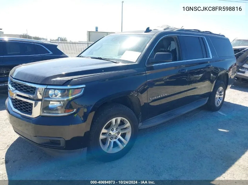 1GNSCJKC8FR598816 2015 Chevrolet Suburban 1500 Lt