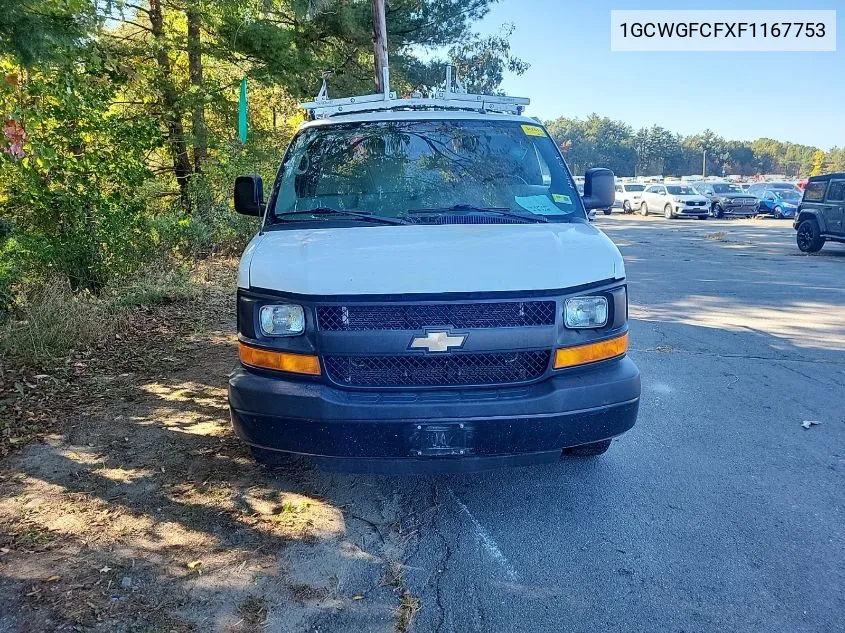 2015 Chevrolet Express 2500 Work Van VIN: 1GCWGFCFXF1167753 Lot: 40697128