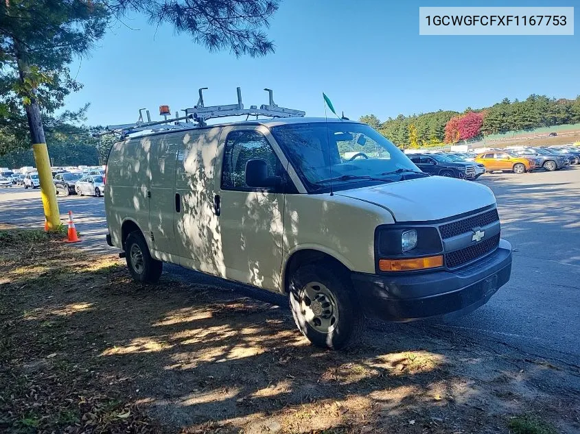 2015 Chevrolet Express 2500 Work Van VIN: 1GCWGFCFXF1167753 Lot: 40697128