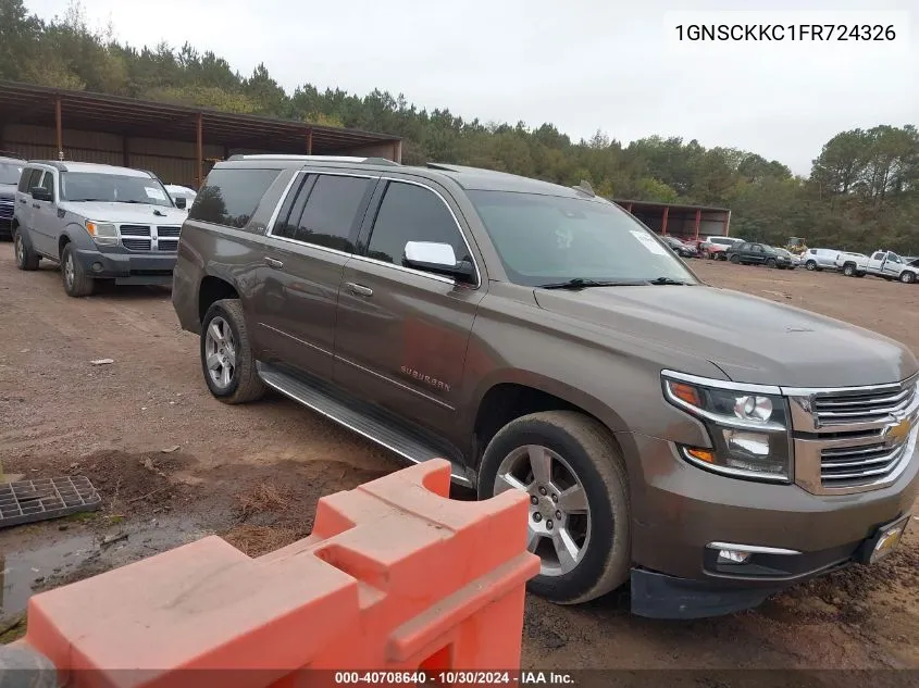 2015 Chevrolet Suburban 1500 Ltz VIN: 1GNSCKKC1FR724326 Lot: 40708640