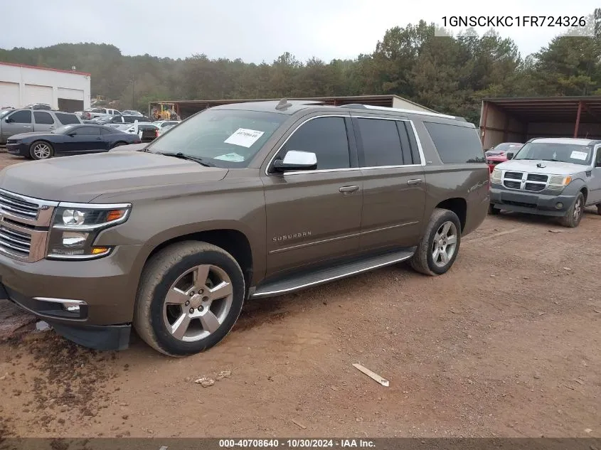 2015 Chevrolet Suburban 1500 Ltz VIN: 1GNSCKKC1FR724326 Lot: 40708640