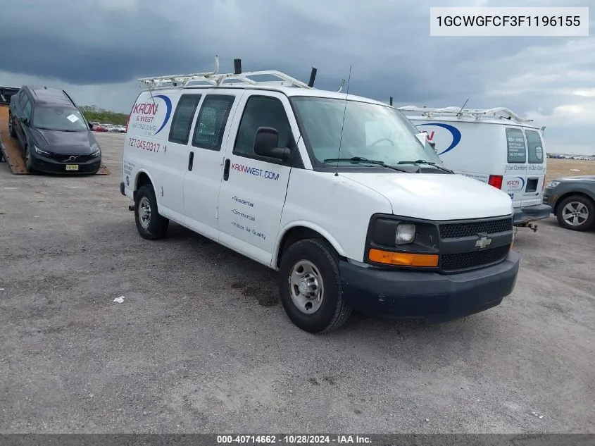 2015 Chevrolet Express 2500 Work Van VIN: 1GCWGFCF3F1196155 Lot: 40714662