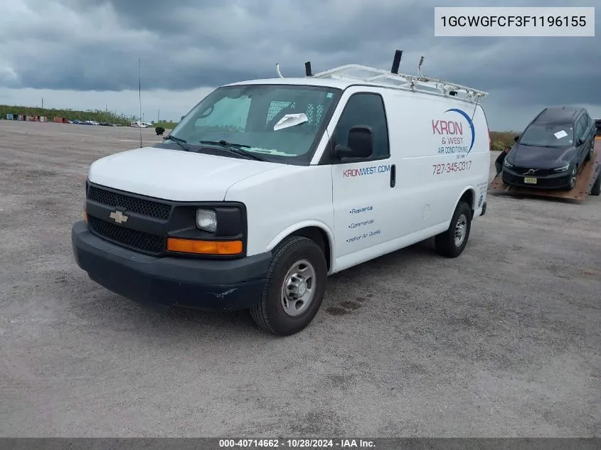 2015 Chevrolet Express 2500 Work Van VIN: 1GCWGFCF3F1196155 Lot: 40714662