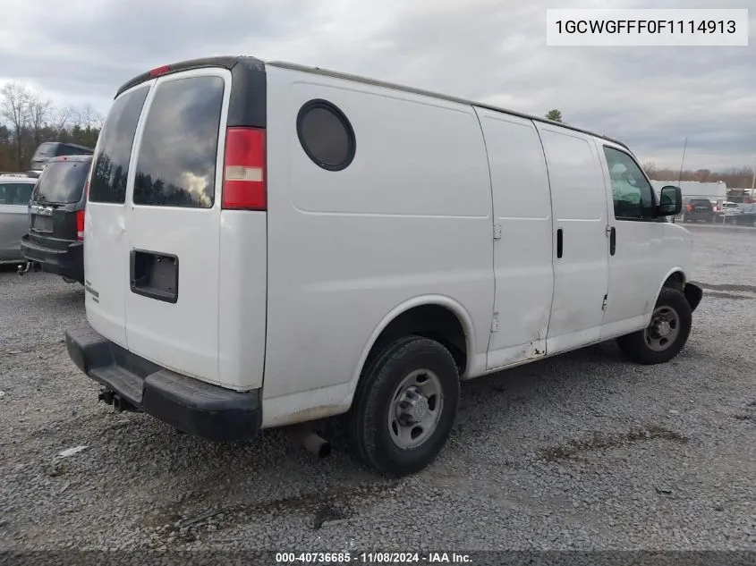 2015 Chevrolet Express 2500 Work Van VIN: 1GCWGFFF0F1114913 Lot: 40736685