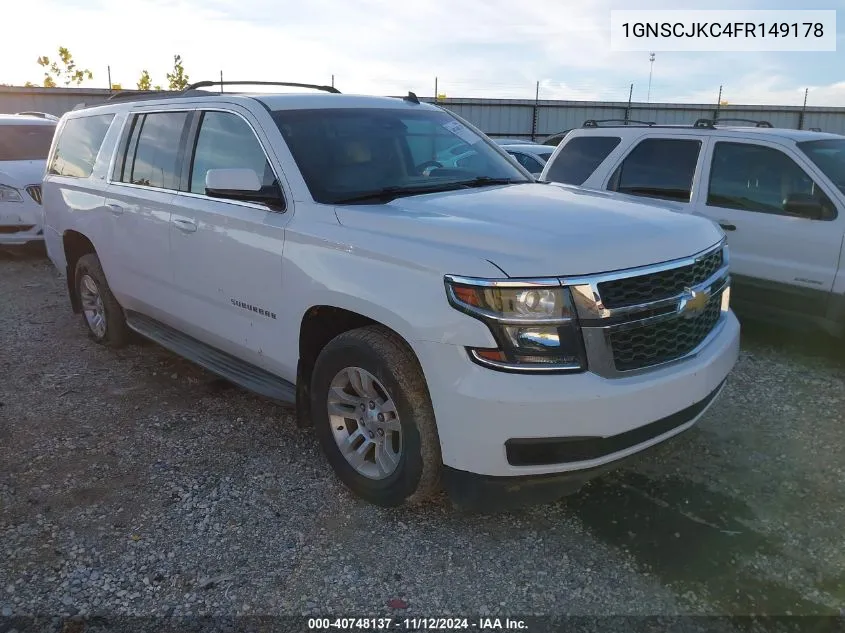 2015 Chevrolet Suburban 1500 Lt VIN: 1GNSCJKC4FR149178 Lot: 40748137