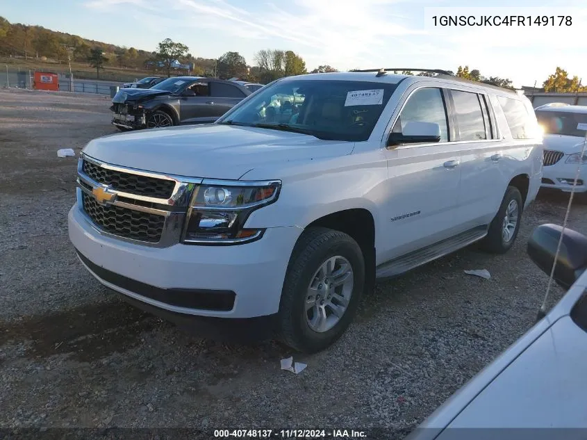 2015 Chevrolet Suburban 1500 Lt VIN: 1GNSCJKC4FR149178 Lot: 40748137