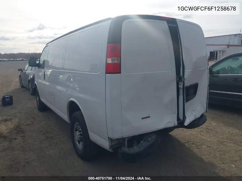 2015 Chevrolet Express 2500 Work Van VIN: 1GCWGFCF6F1258678 Lot: 40751780