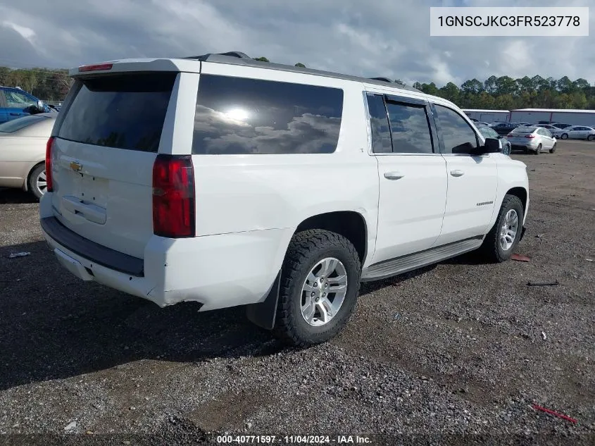 2015 Chevrolet Suburban 1500 Lt VIN: 1GNSCJKC3FR523778 Lot: 40771597