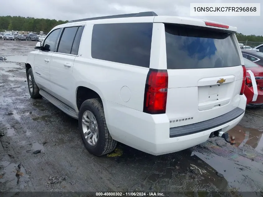 2015 Chevrolet Suburban 1500 Lt VIN: 1GNSCJKC7FR296868 Lot: 40800302