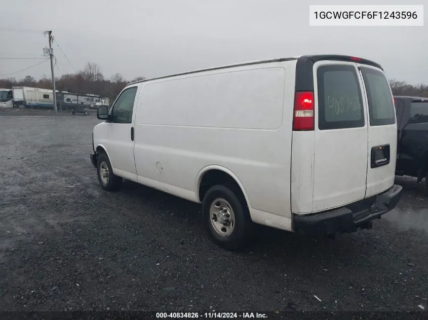 2015 Chevrolet Express 2500 Work Van VIN: 1GCWGFCF6F1243596 Lot: 40834826