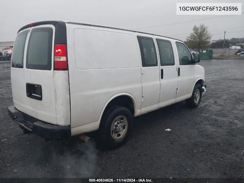 2015 Chevrolet Express 2500 Work Van VIN: 1GCWGFCF6F1243596 Lot: 40834826