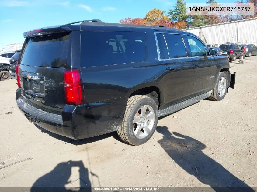 2015 Chevrolet Suburban 1500 Lt VIN: 1GNSKJKCXFR746757 Lot: 40861987