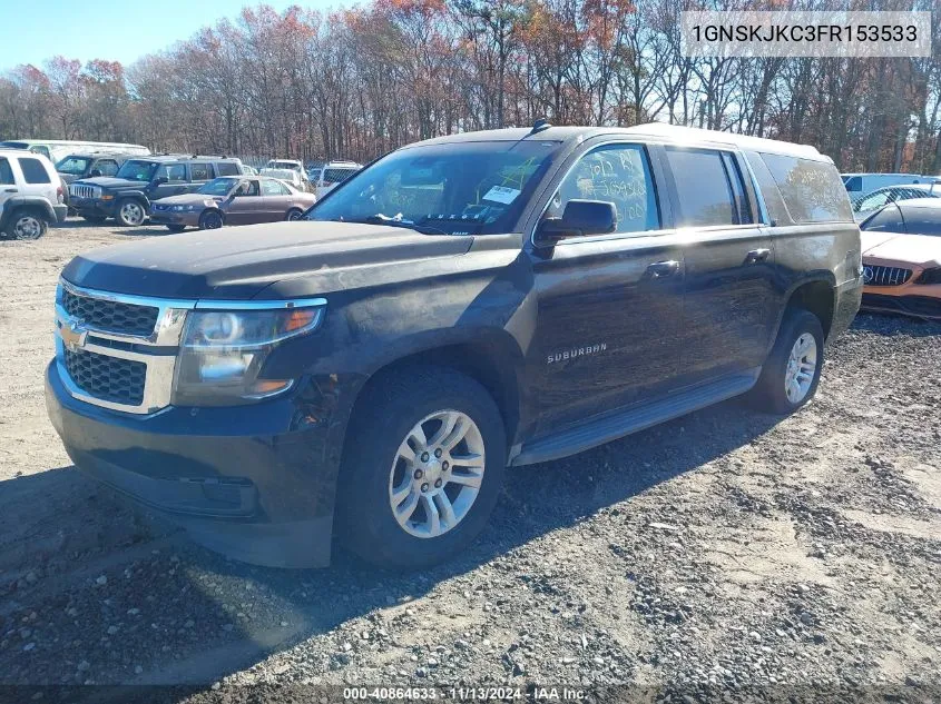 2015 Chevrolet Suburban 1500 Lt VIN: 1GNSKJKC3FR153533 Lot: 40864633