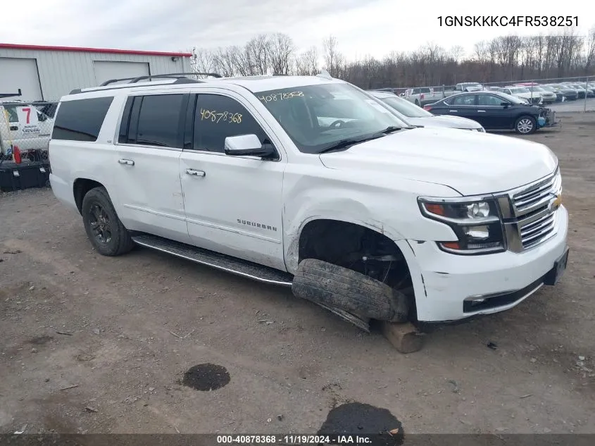 2015 Chevrolet Suburban 1500 Ltz VIN: 1GNSKKKC4FR538251 Lot: 40878368