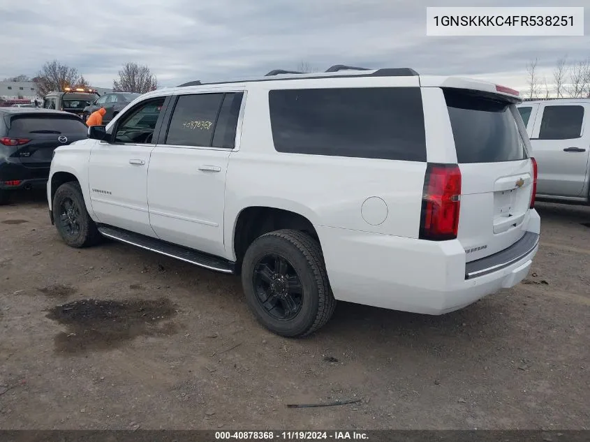 2015 Chevrolet Suburban 1500 Ltz VIN: 1GNSKKKC4FR538251 Lot: 40878368