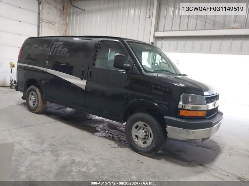 2016 Chevrolet Express 2500 Work Van VIN: 1GCWGAFF0G1149519 Lot: 40157572