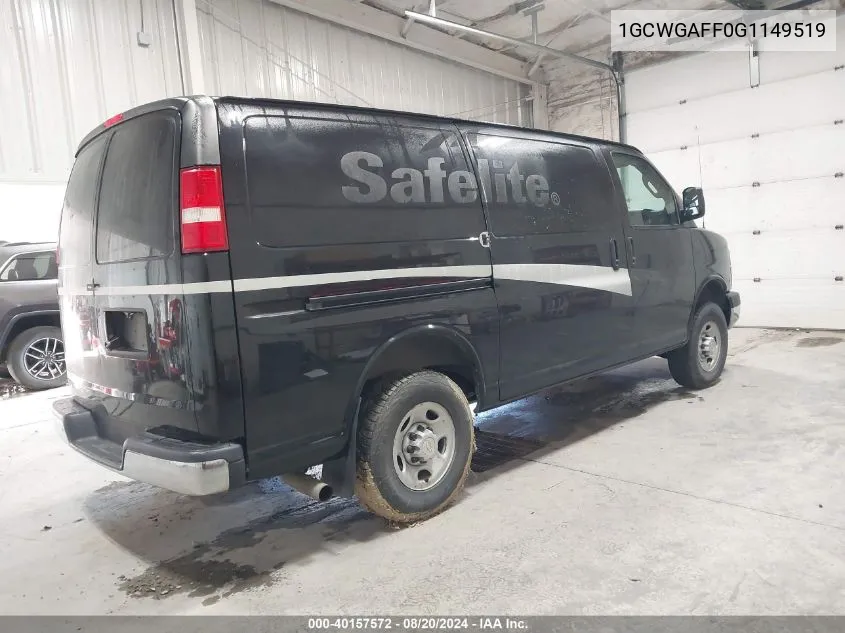 1GCWGAFF0G1149519 2016 Chevrolet Express 2500 Work Van