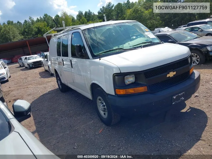 2016 Chevrolet Express 2500 Work Van VIN: 1GCWGAFF9G1127759 Lot: 40389920