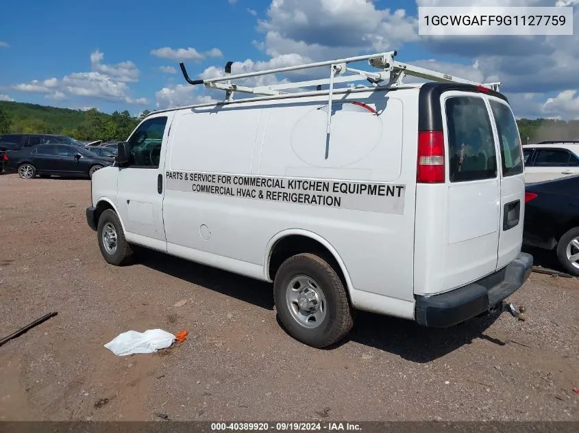 1GCWGAFF9G1127759 2016 Chevrolet Express 2500 Work Van