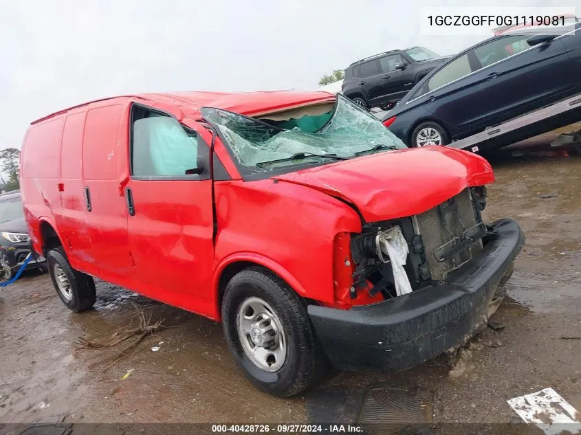 1GCZGGFF0G1119081 2016 Chevrolet Express 3500 Work Van