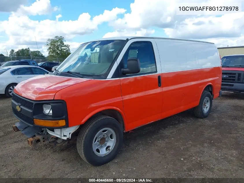 2016 Chevrolet Express 2500 Work Van VIN: 1GCWGAFF8G1278978 Lot: 40445650