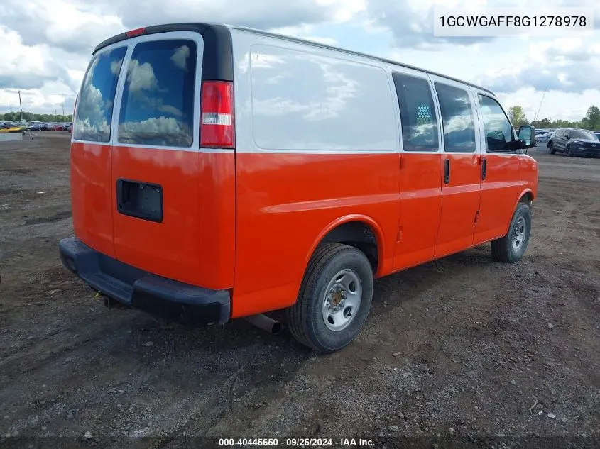 1GCWGAFF8G1278978 2016 Chevrolet Express 2500 Work Van